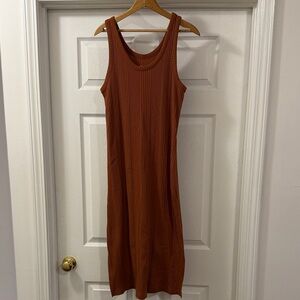 a new day Sleeveless Terracotta Midi Dress